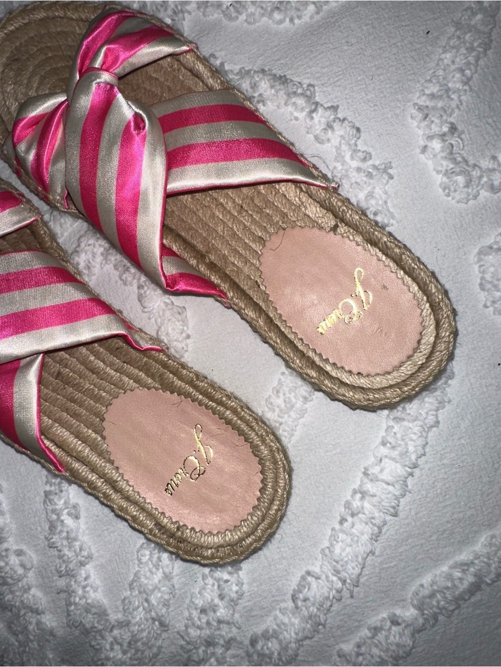 J Crew Twisted-Knot Espadrille Sandals in Pink Stripe - Picture 4 of 4